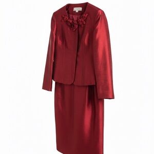 Kasper Rich Red Skirt Set